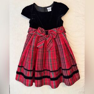 Sweet Heart Rose Red and Black Plaid Kids Dress
